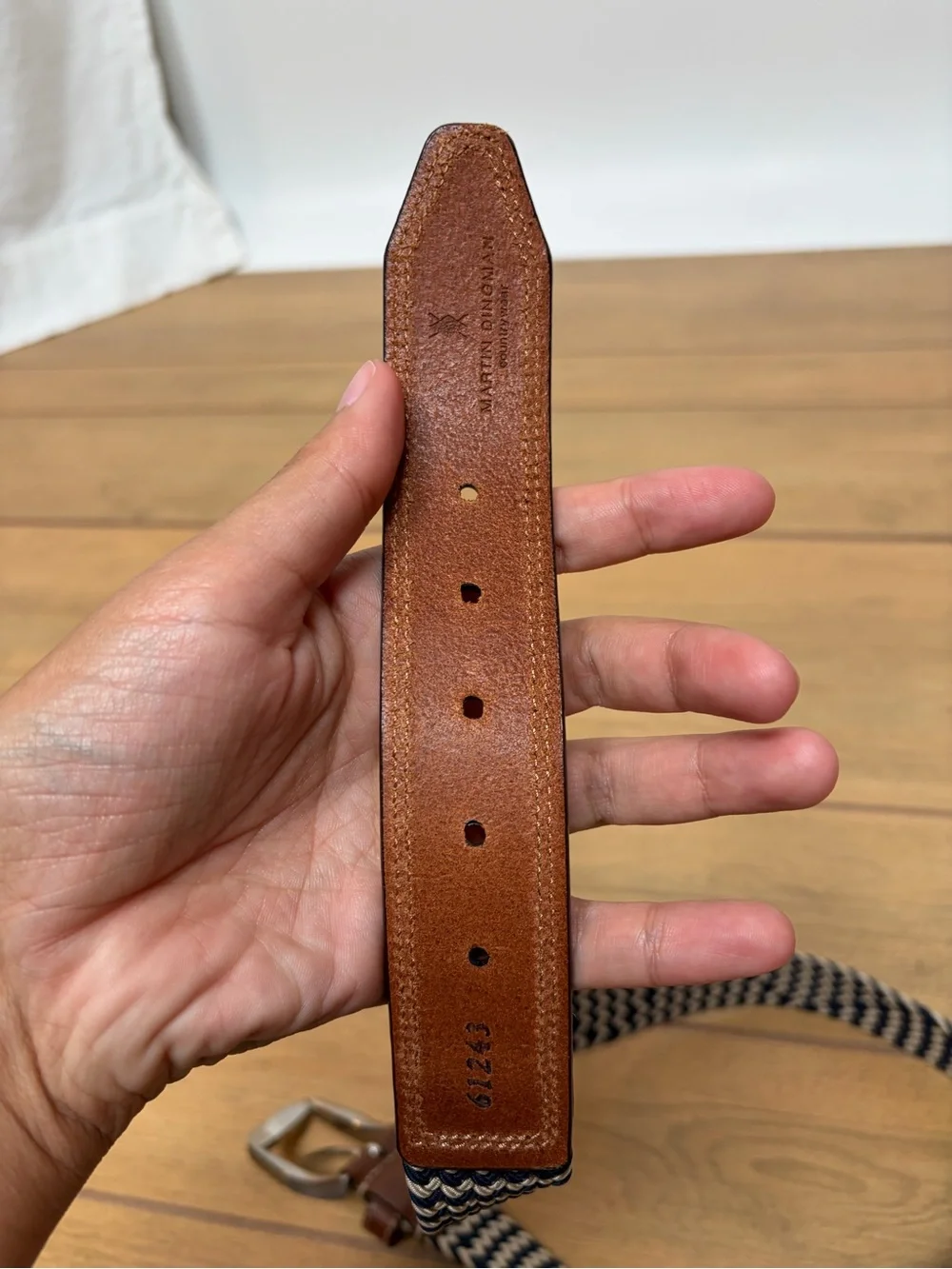 Martin Dingman Newport Woven Italian Stretch Belt size 34